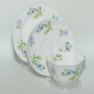 Shelley Dainty Shape Blue Poppy pattern trio | 14168