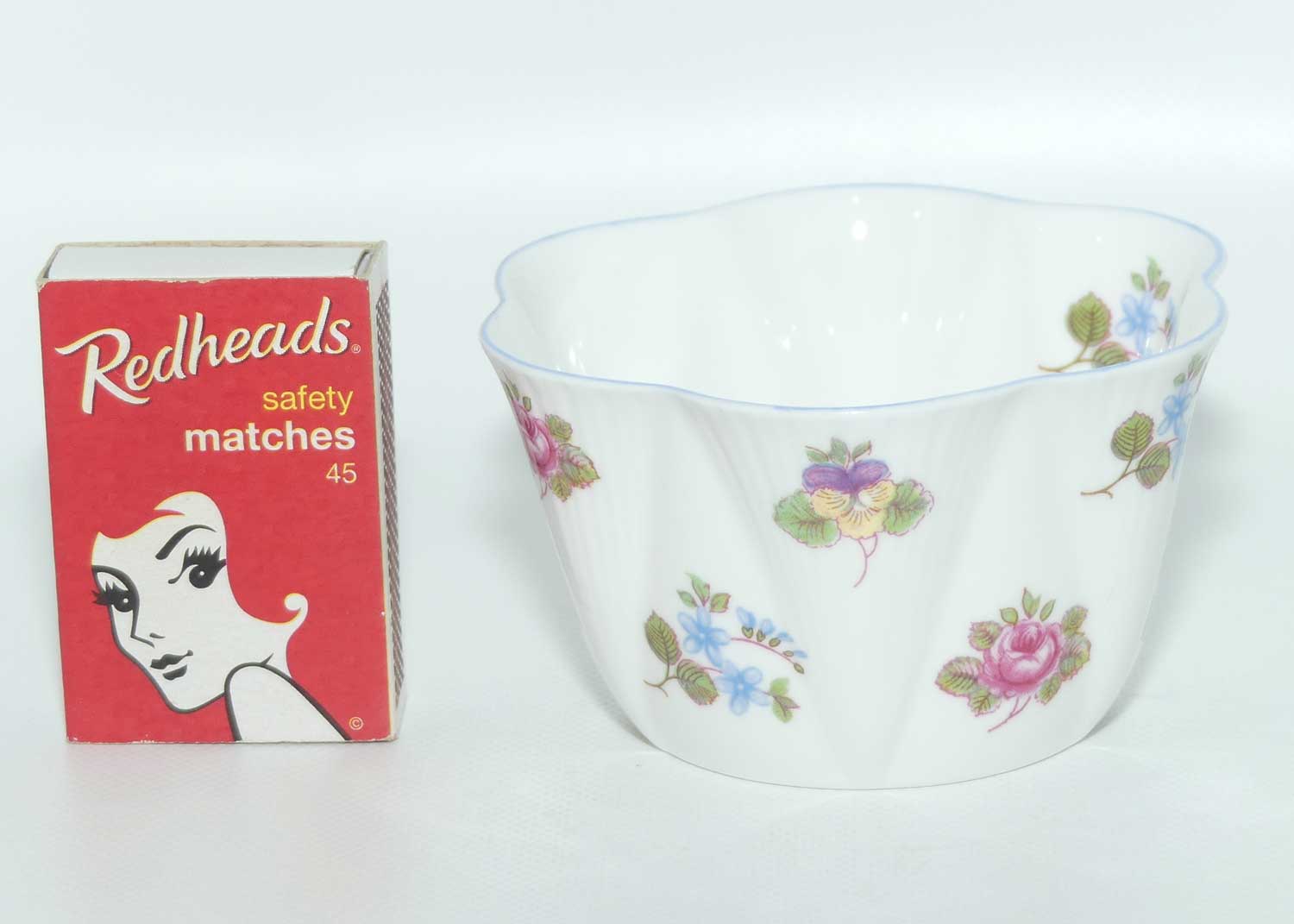 Shelley Dainty shape Rose, Pansy, Forget Me Not sugar bowl | coffee size | Pattern 13424