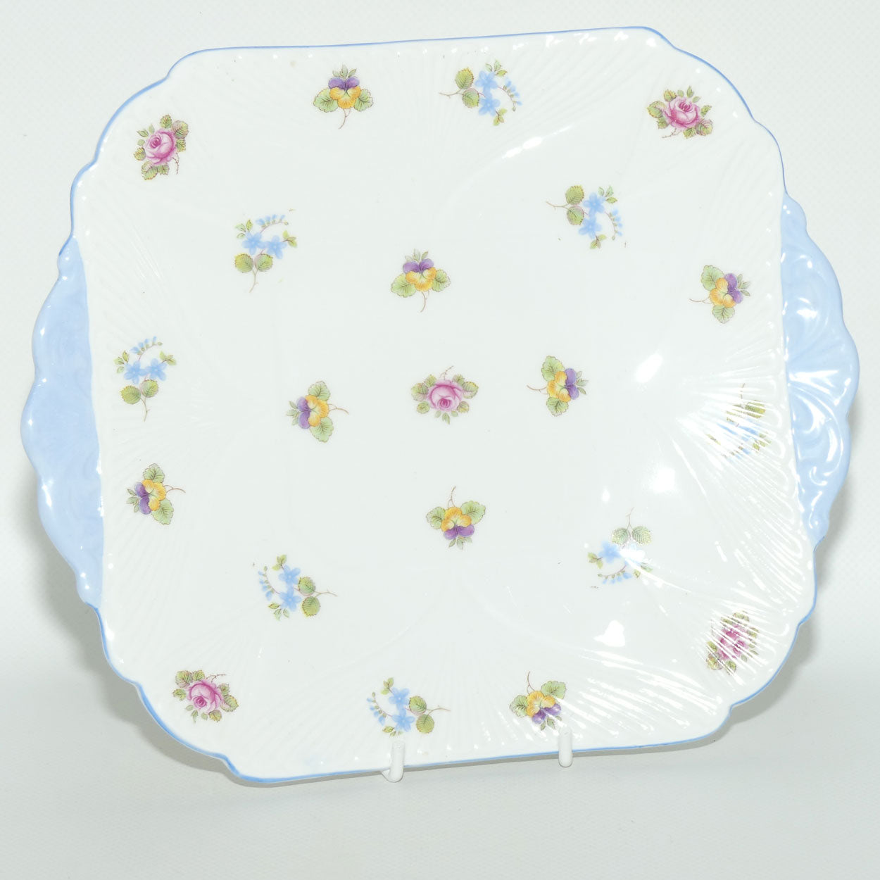 Shelley Dainty shape Rose, Pansy, Forget Me Not cake or sandwich plate
