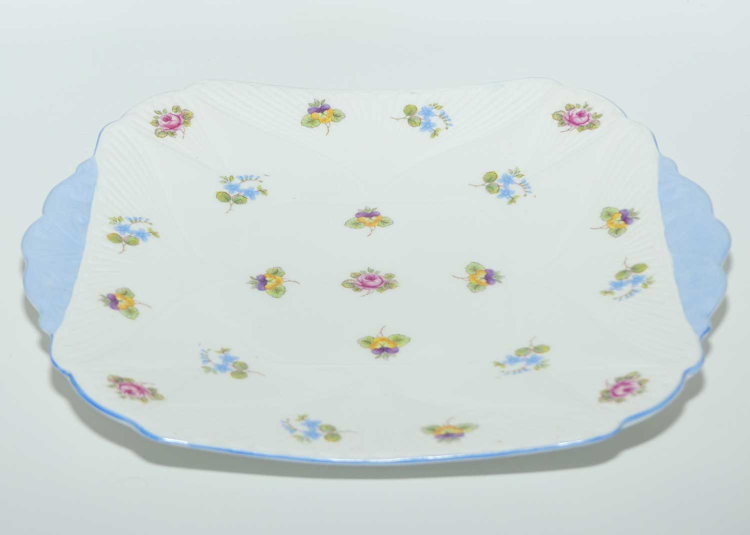 Shelley Dainty shape Rose, Pansy, Forget Me Not cake or sandwich plate