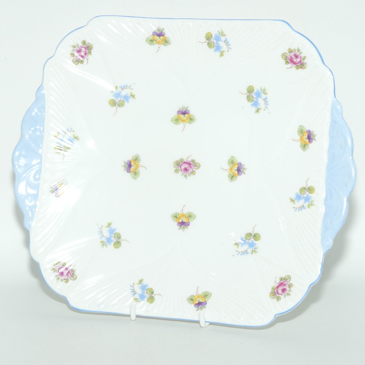 Shelley Dainty shape Rose, Pansy, Forget Me Not cake or sandwich plate