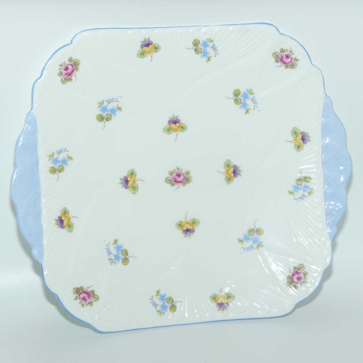 Shelley Dainty shape Rose, Pansy, Forget Me Not cake or sandwich plate