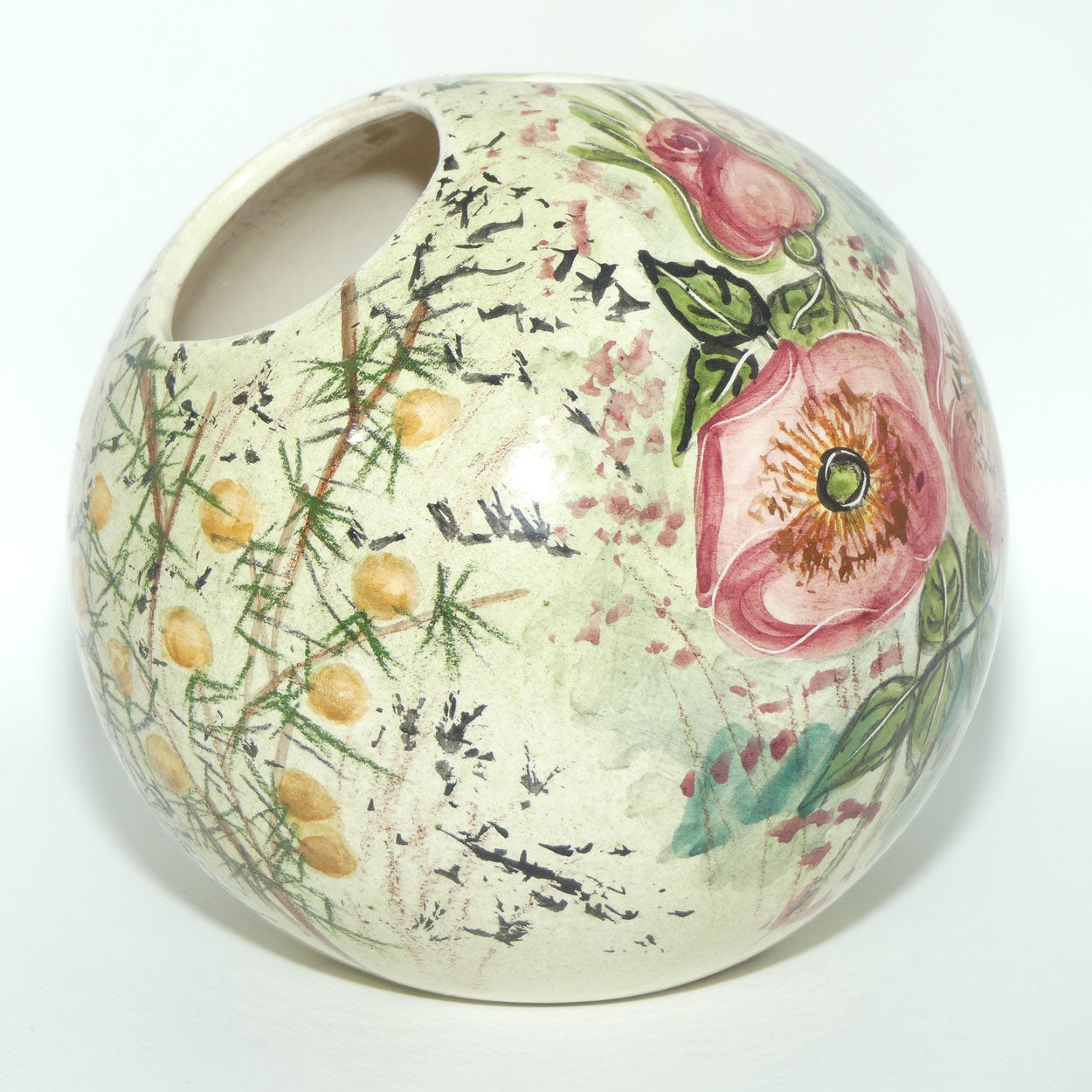 Australian Pottery | Daisyware Pottery bowling ball vase | Australian Wildflower Decor