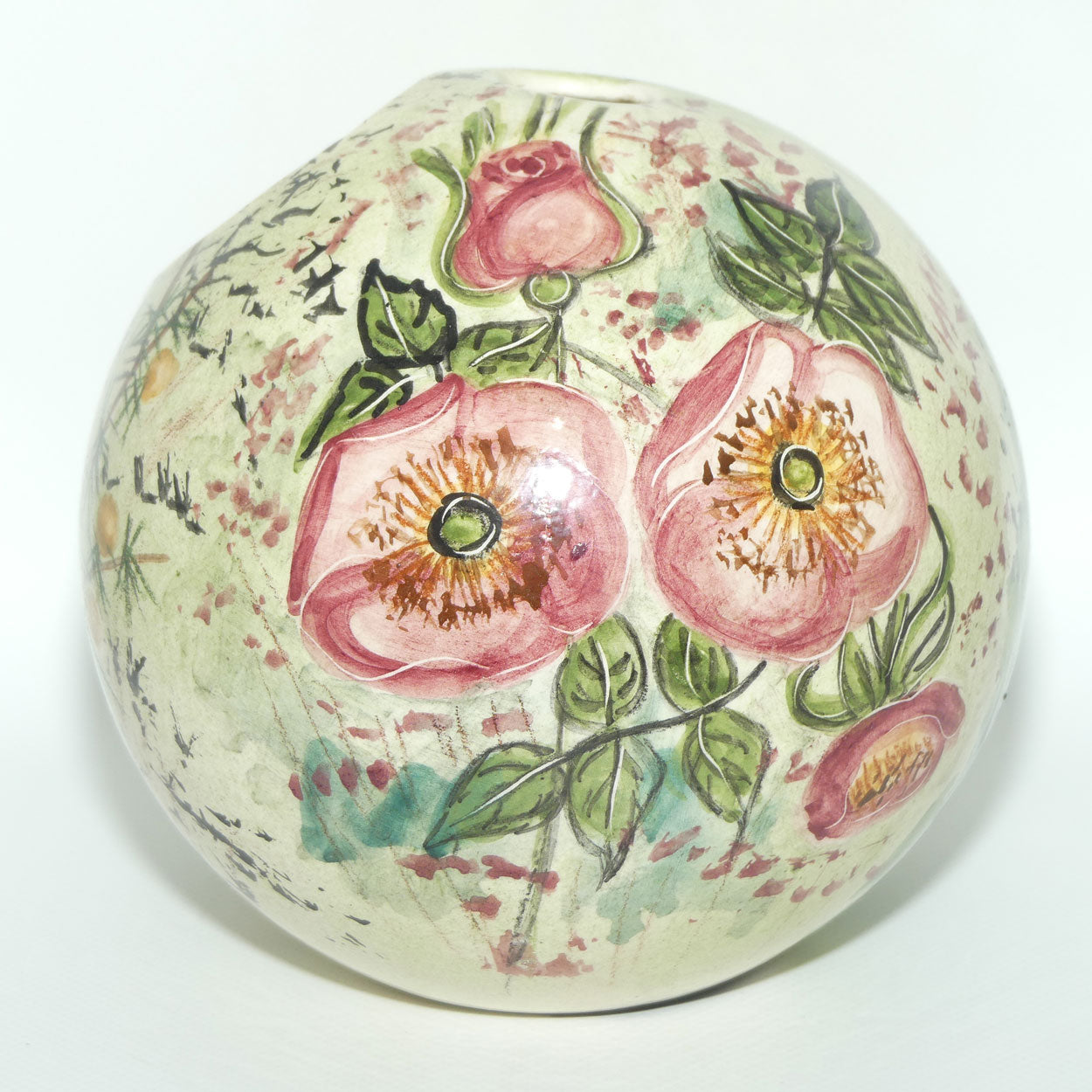 Australian Pottery | Daisyware Pottery bowling ball vase | Australian Wildflower Decor