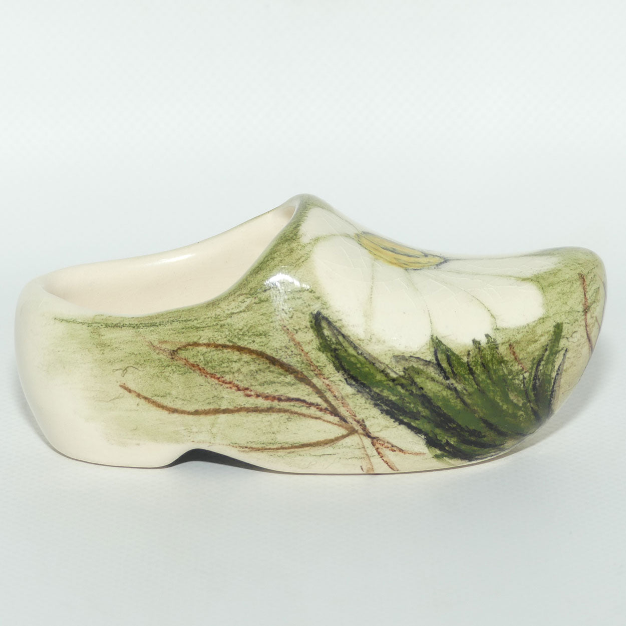 Australian Pottery | Daisyware Pottery Shoe or clog | Daisy motif