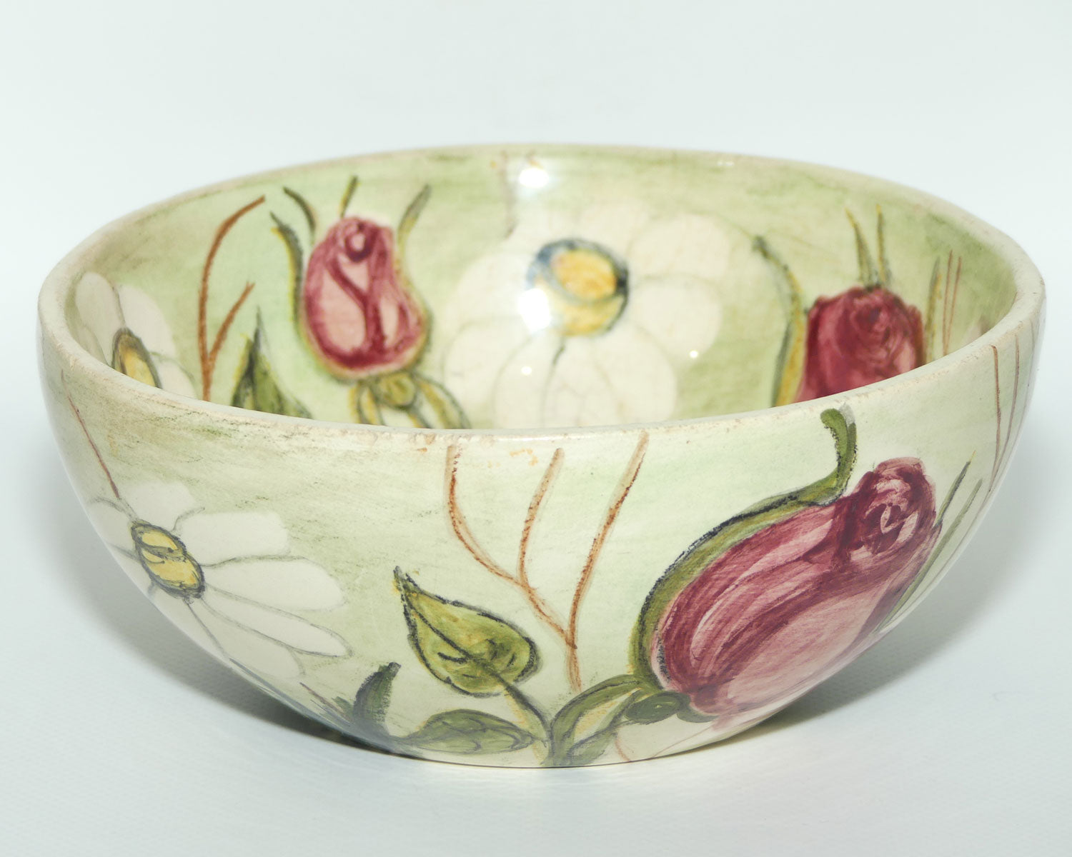 Australian Pottery | Daisyware Pottery bowl | 17cm diam | Roses and Daisy Decor