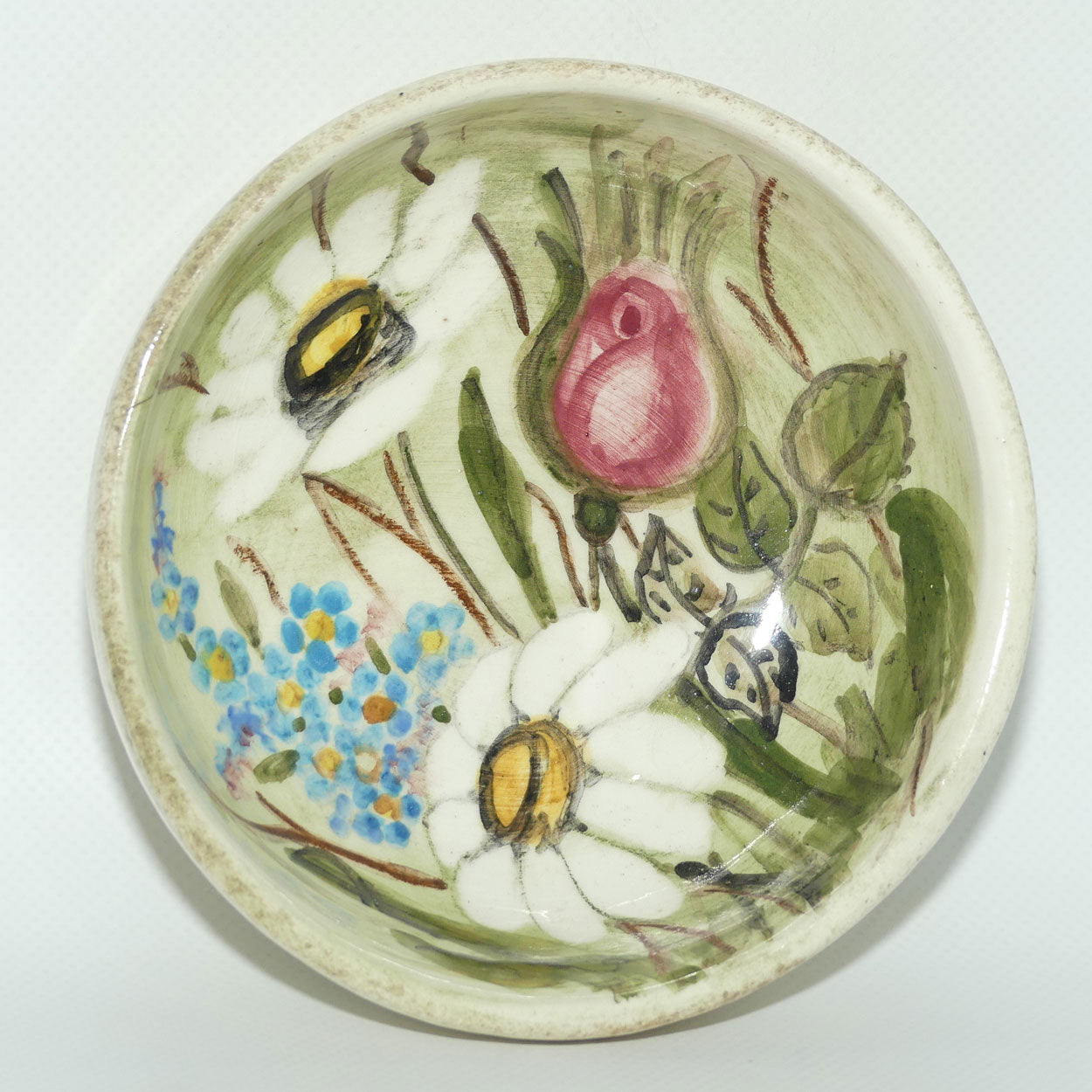 Australian Pottery | Daisyware Pottery bowl | 14cm diam | Roses and Daisy Decor