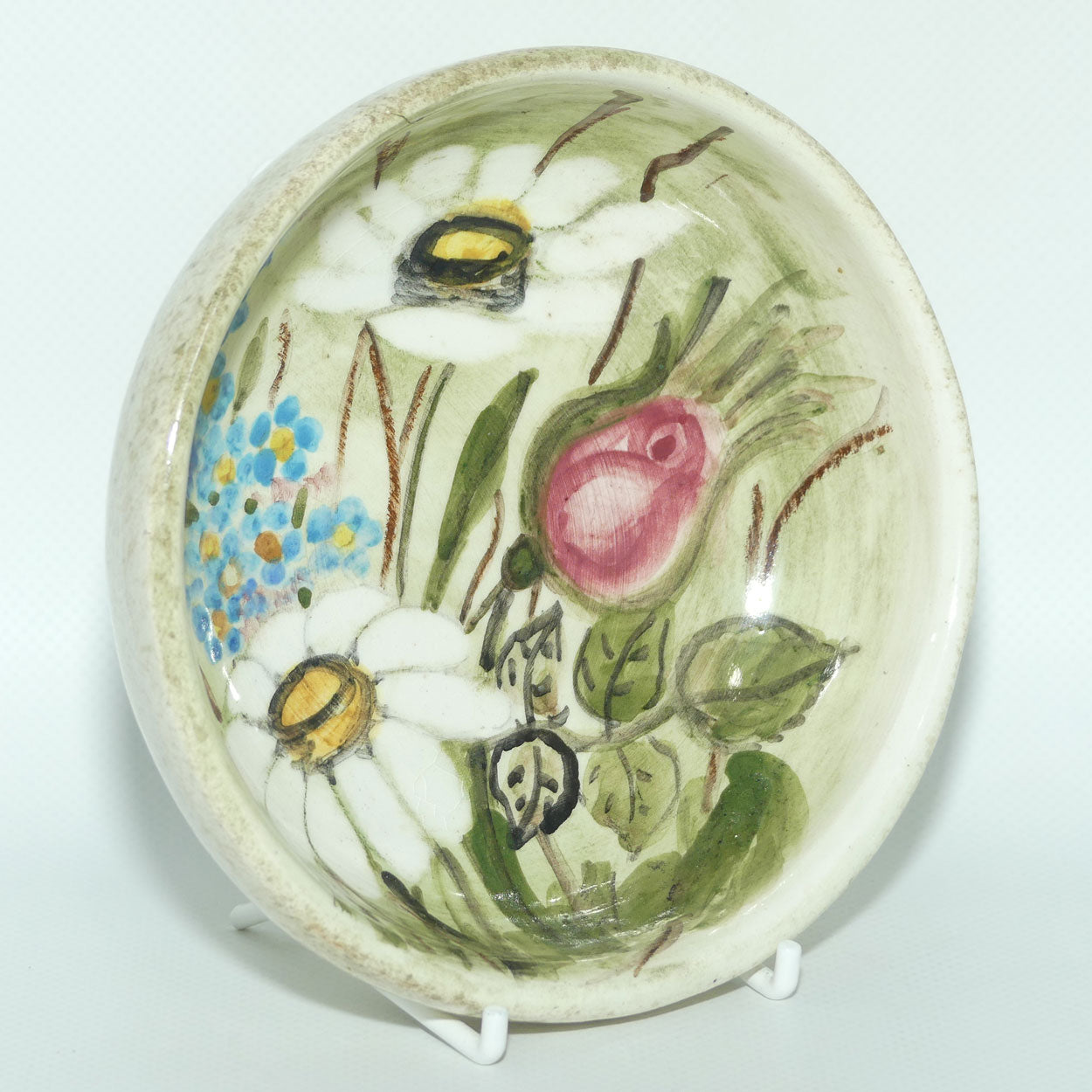 Australian Pottery | Daisyware Pottery bowl | 14cm diam | Roses and Daisy Decor