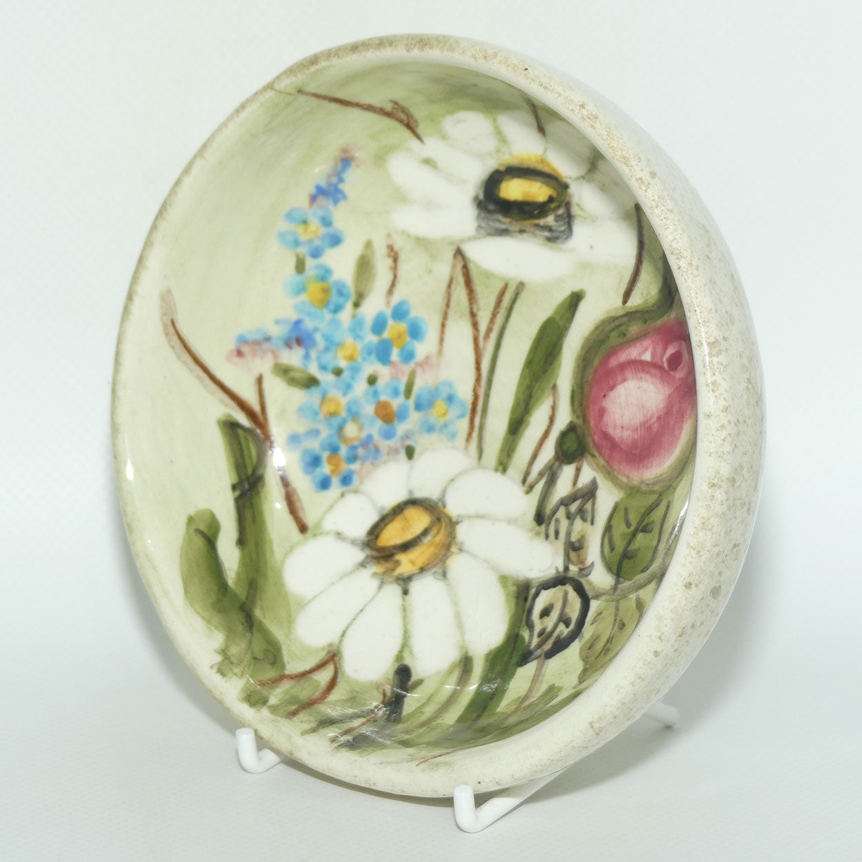 Australian Pottery | Daisyware Pottery bowl | 14cm diam | Roses and Daisy Decor