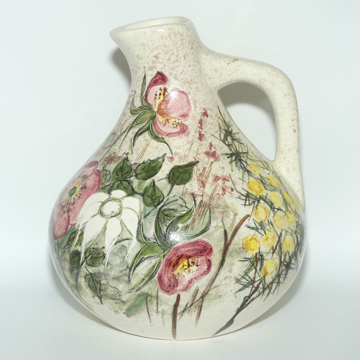 Australian Pottery | Daisyware Pottery wide body jug | Australian Wildflower Decor