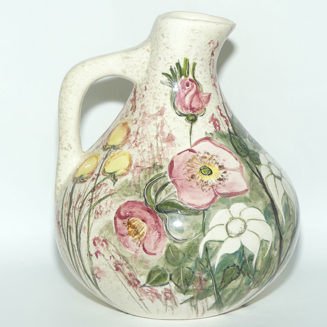 Australian Pottery | Daisyware Pottery wide body jug | Australian Wildflower Decor