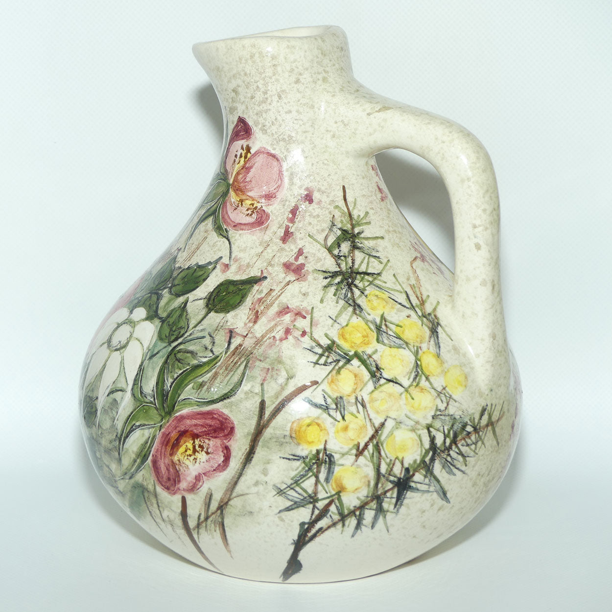 Australian Pottery | Daisyware Pottery wide body jug | Australian Wildflower Decor