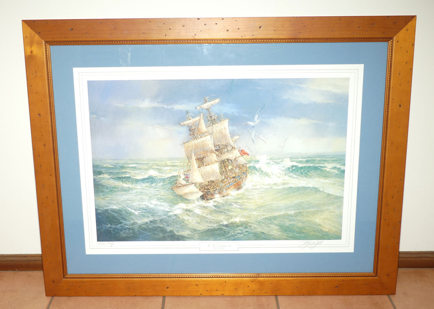Darcy W Doyle framed print | HMS Endeavour | Artist Signed Artist Proof
