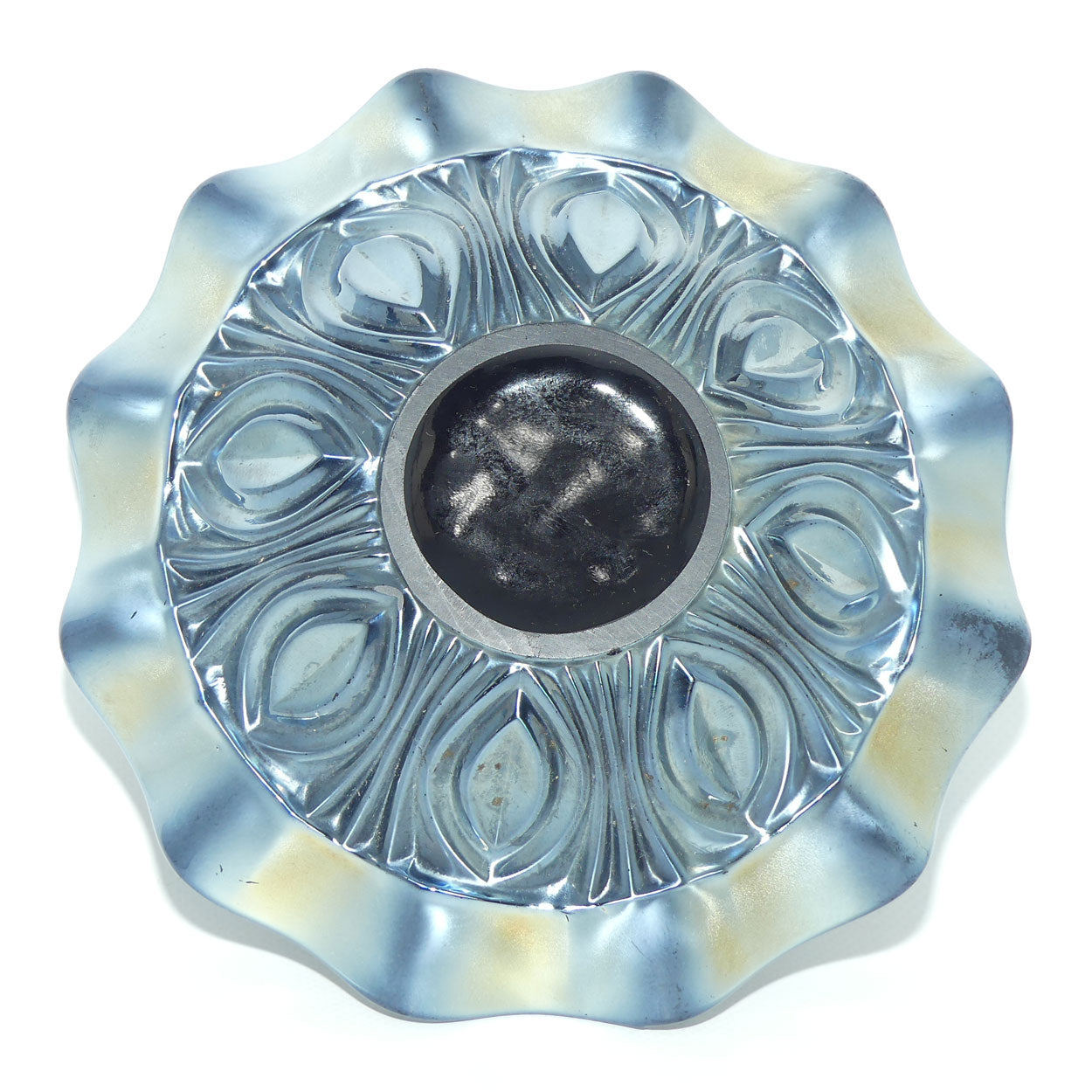 Australian Crown Crystal Amethyst Carnival Glass bowl | Lattice | 18cm | #2