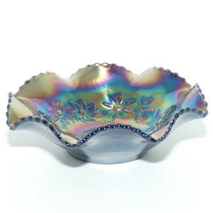 Australian Carnival Glass | Dark Magpie nappy bowl | #2