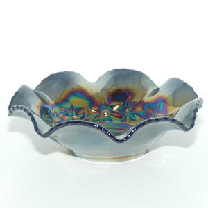 Australian Carnival Glass | Dark Magpie nappy bowl | #5