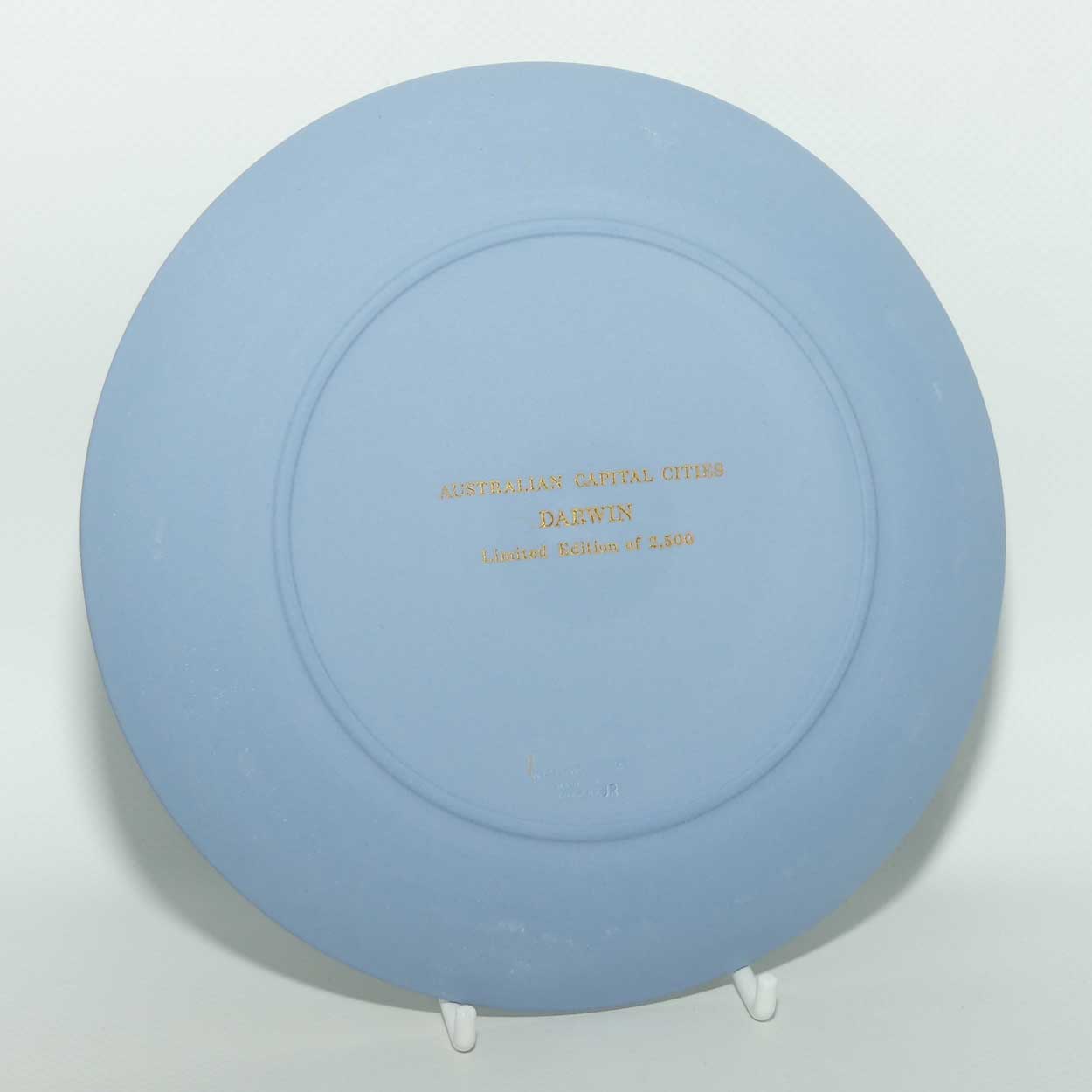 Wedgwood Jasper | Australian Capital Cities | White on Pale Blue | Darwin plate | 16.5cm | box + Cert