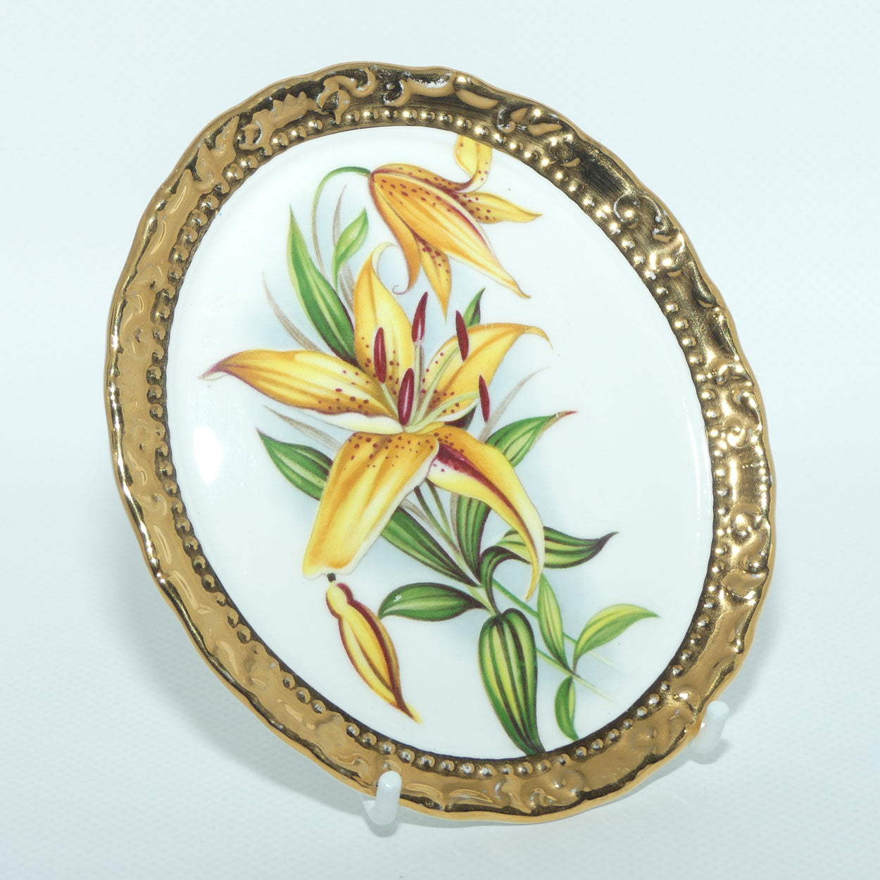 Paragon Bone China Floral wall Plaque | Yellow Day Lily