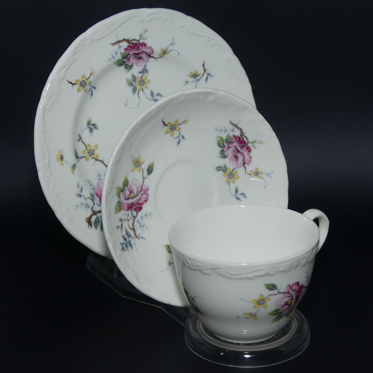 Wedgwood Bone China trio | Mayfair Collection | Debutante pattern