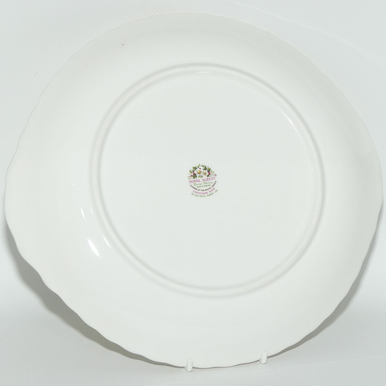 Royal Albert Bone China England | Flower of the Month series | #12 | December Christmas Rose tab handle cake plate