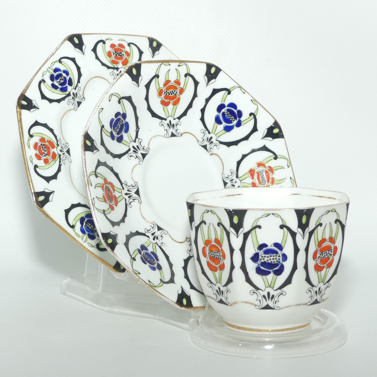 Delphine Bone China Rennie Rose | Art Deco trio