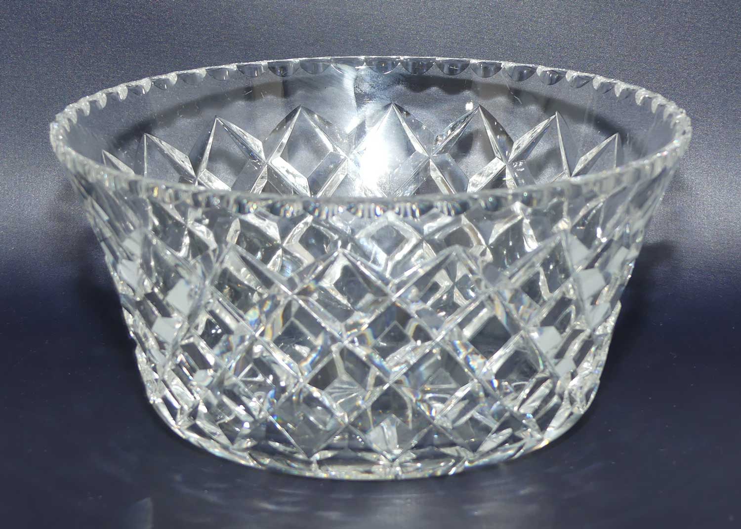 Fine Crystal diamond cut deep bowl