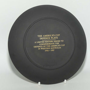 Wedgwood Jasper | White on Black | The America's Cup Defence 1986 - 1987 plate | Boxed