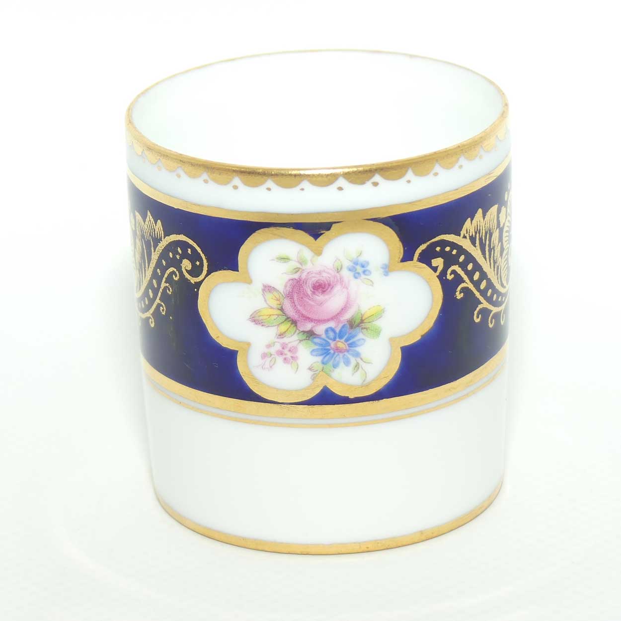 Paragon Royal Blue and Gilt border demi tasse duo | Floral Spray