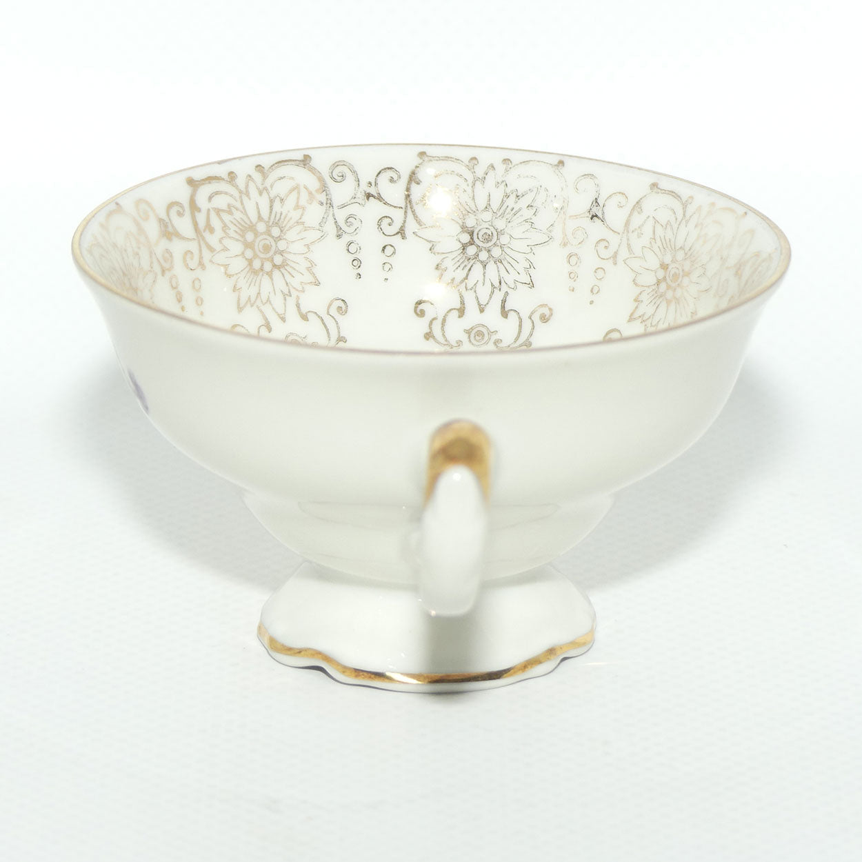 Alka Bavaria demi tasse duo | Pink Flower and figured rim