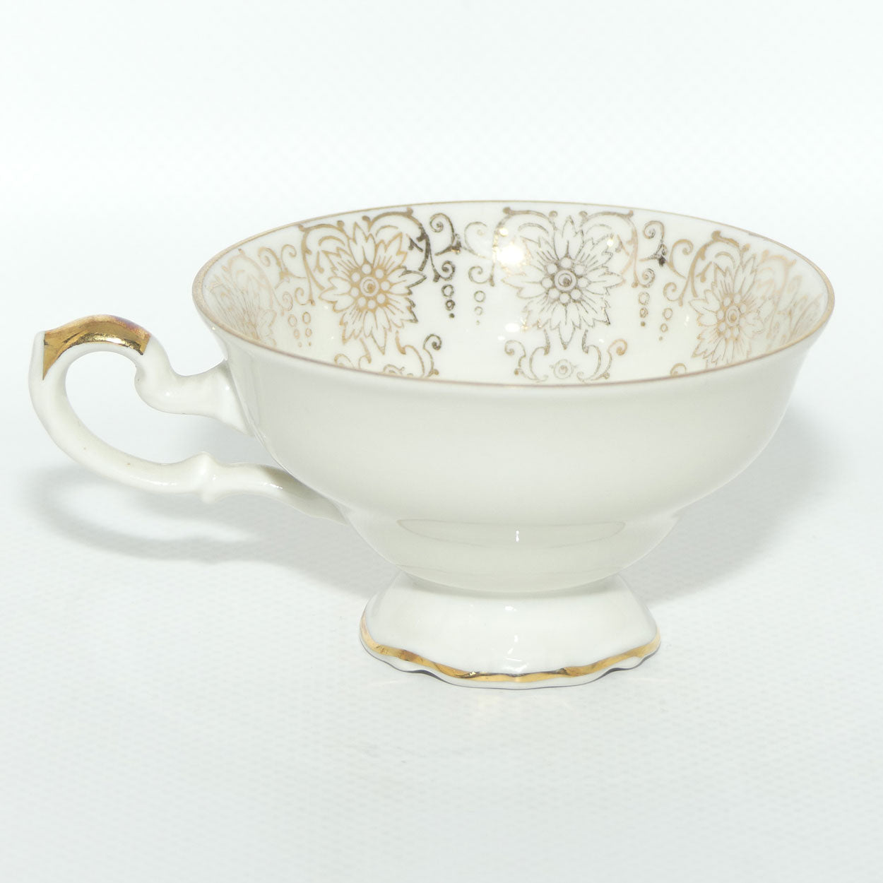 Alka Bavaria demi tasse duo | Pink Flower and figured rim