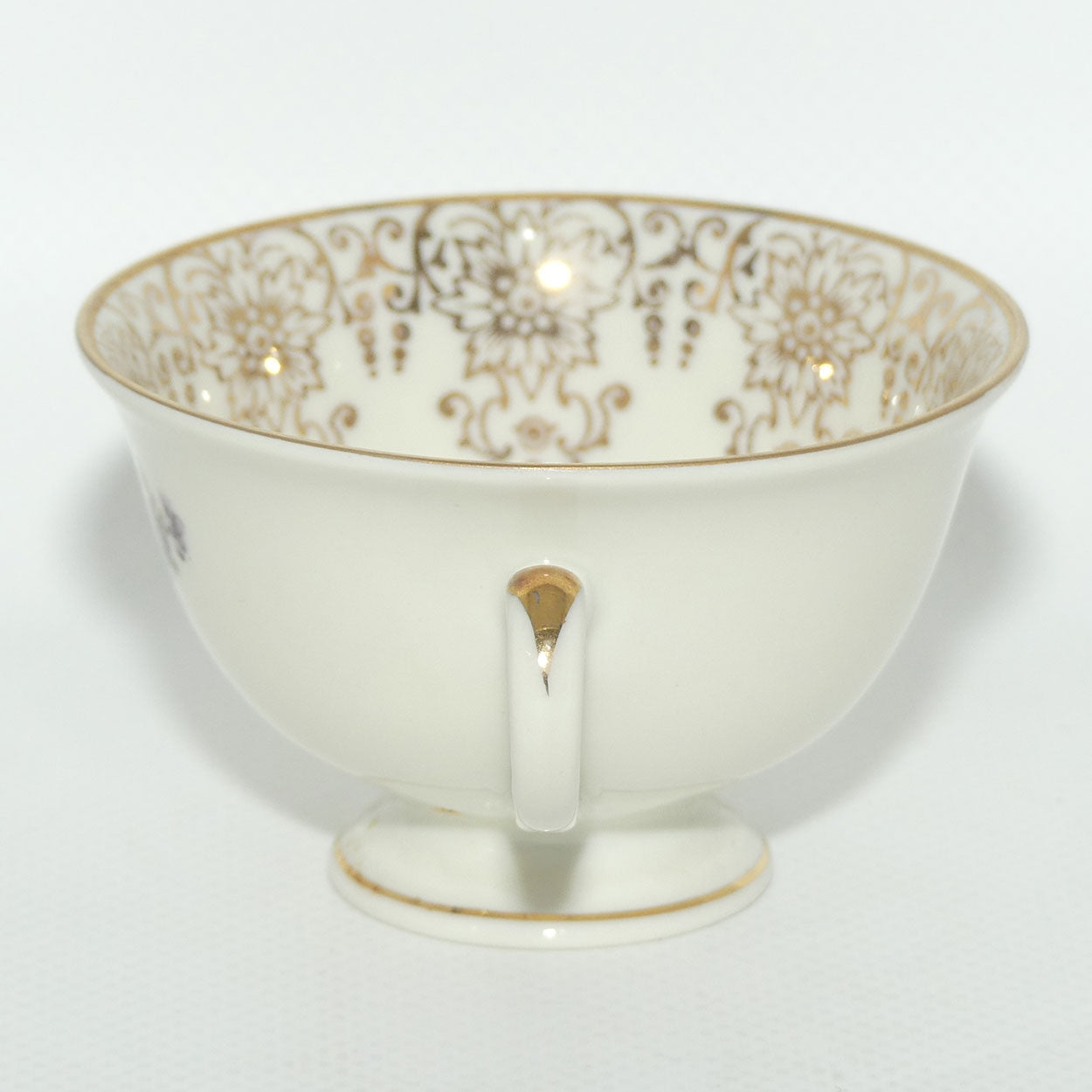 Alka Bavaria demi tasse duo | Purple Flower and gilt rim