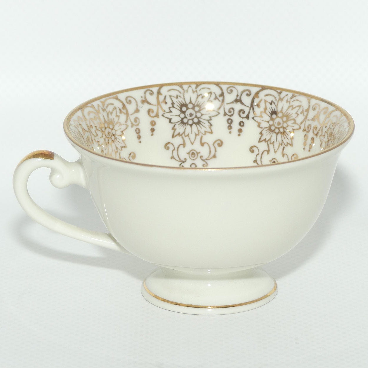 Alka Bavaria demi tasse duo | Purple Flower and gilt rim