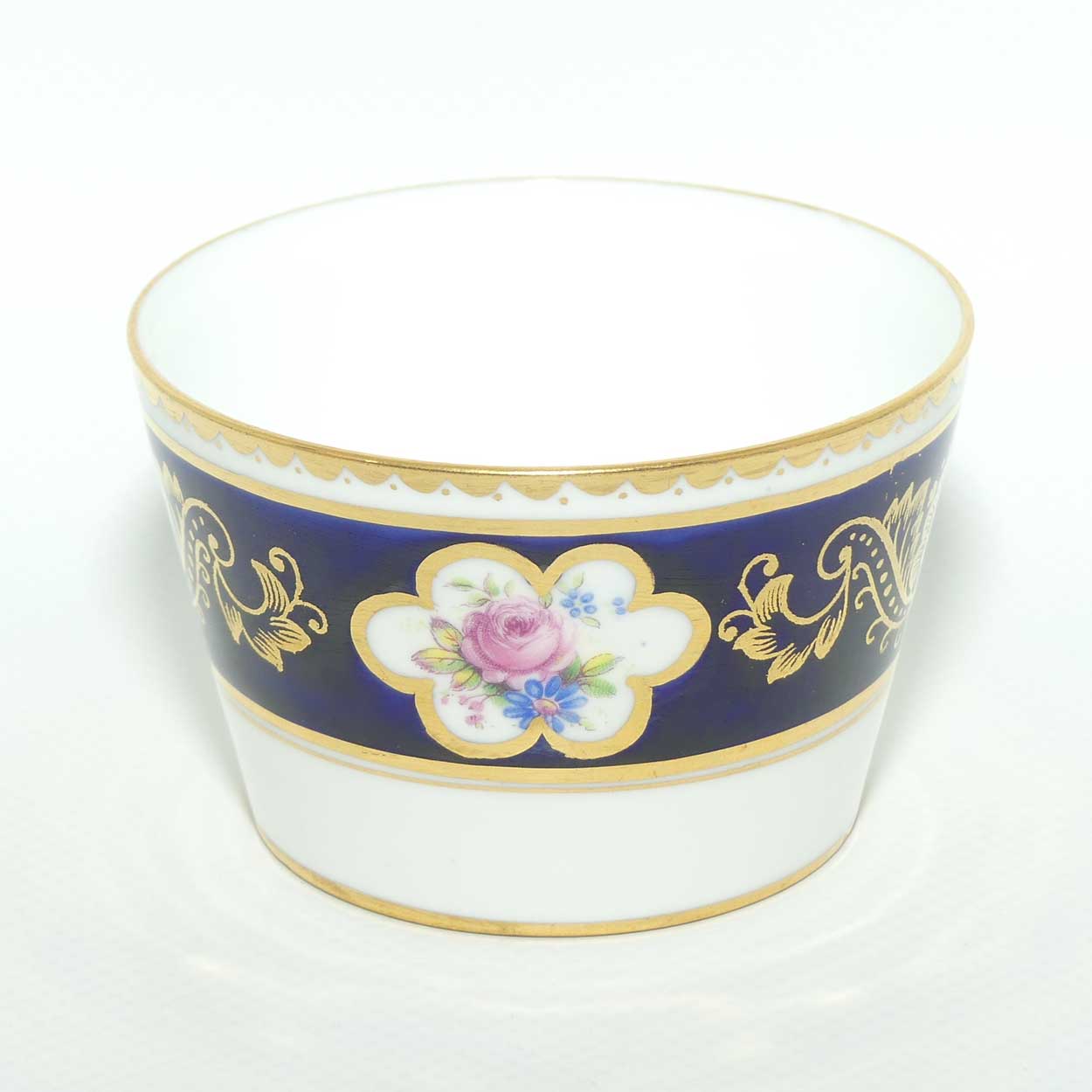 Paragon Royal Blue and Gilt border demi tasse milk and sugar | Floral Spray
