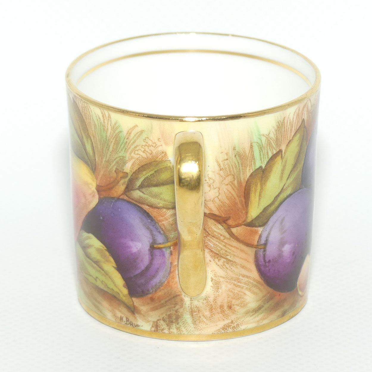 Aynsley Fruit Orchard Gold demi tasse coffee can | #5 | D Jones & N Brunt