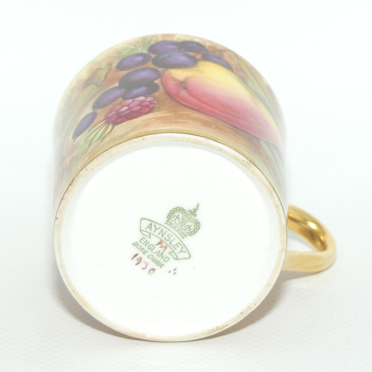 Aynsley Fruit Orchard Gold demi tasse coffee can | #5 | D Jones & N Brunt