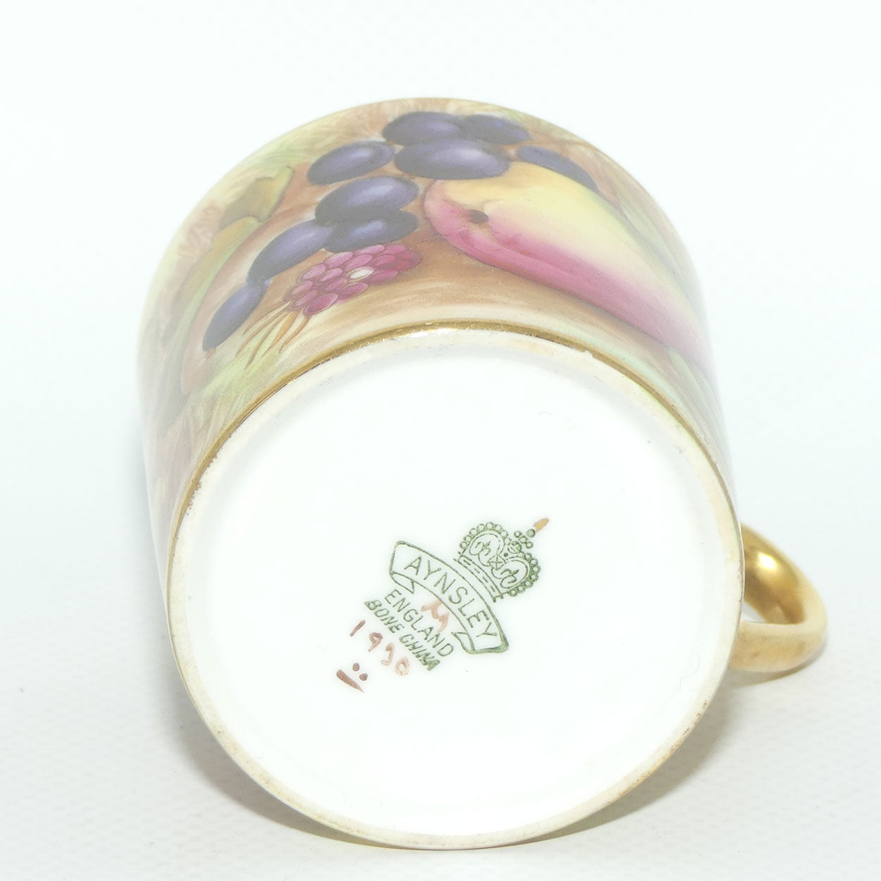 Aynsley Fruit Orchard Gold demi tasse coffee can | #7 | D Jones