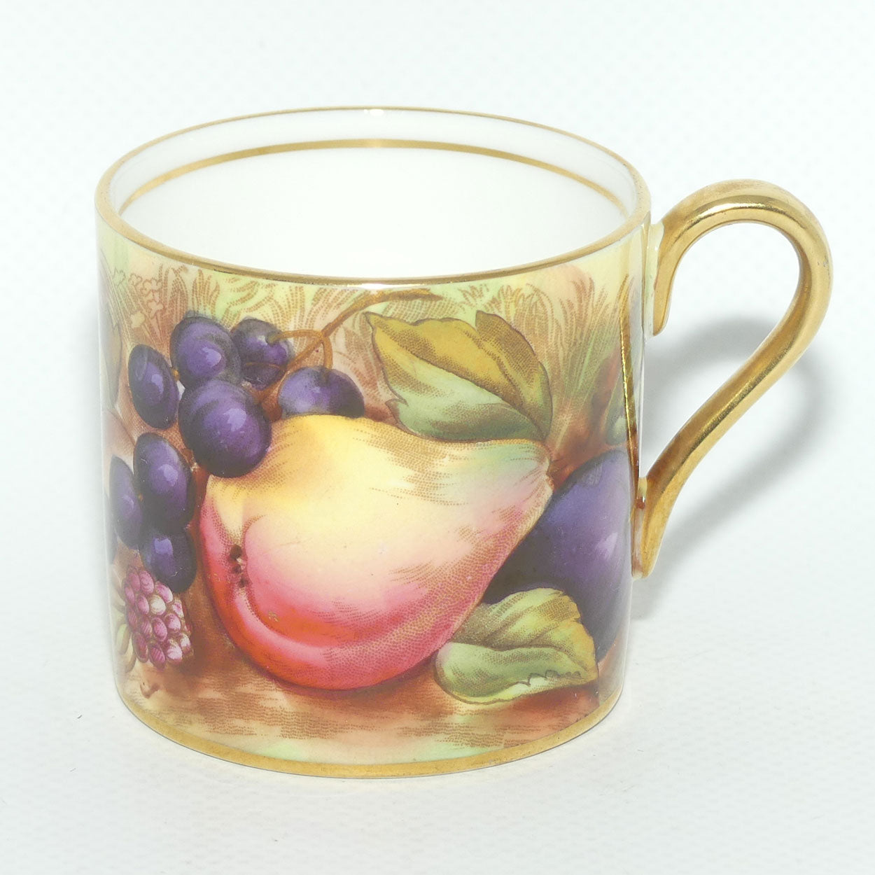 Aynsley Fruit Orchard Gold demi tasse coffee can | #8 | D Jones