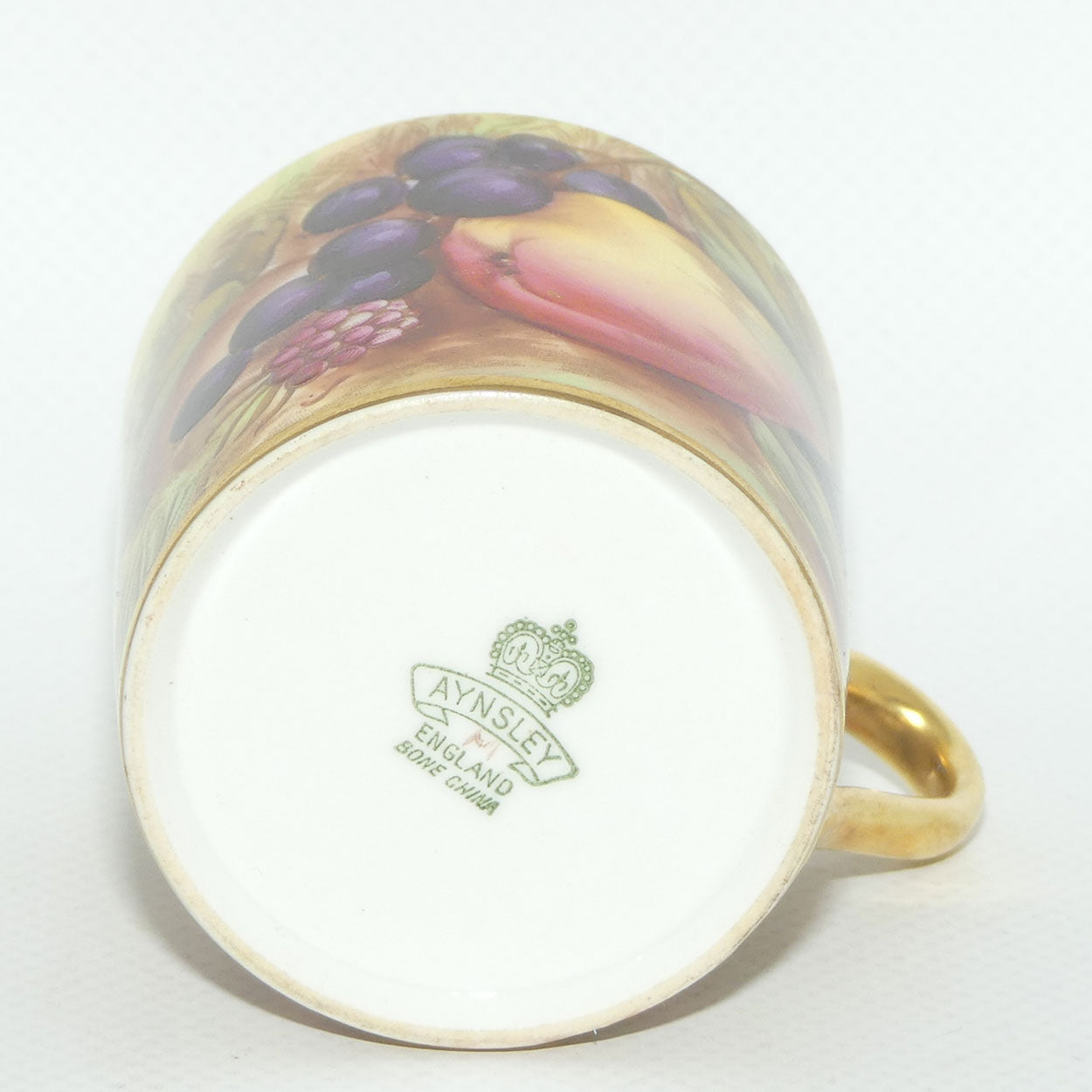 Aynsley Fruit Orchard Gold demi tasse coffee can | #8 | D Jones