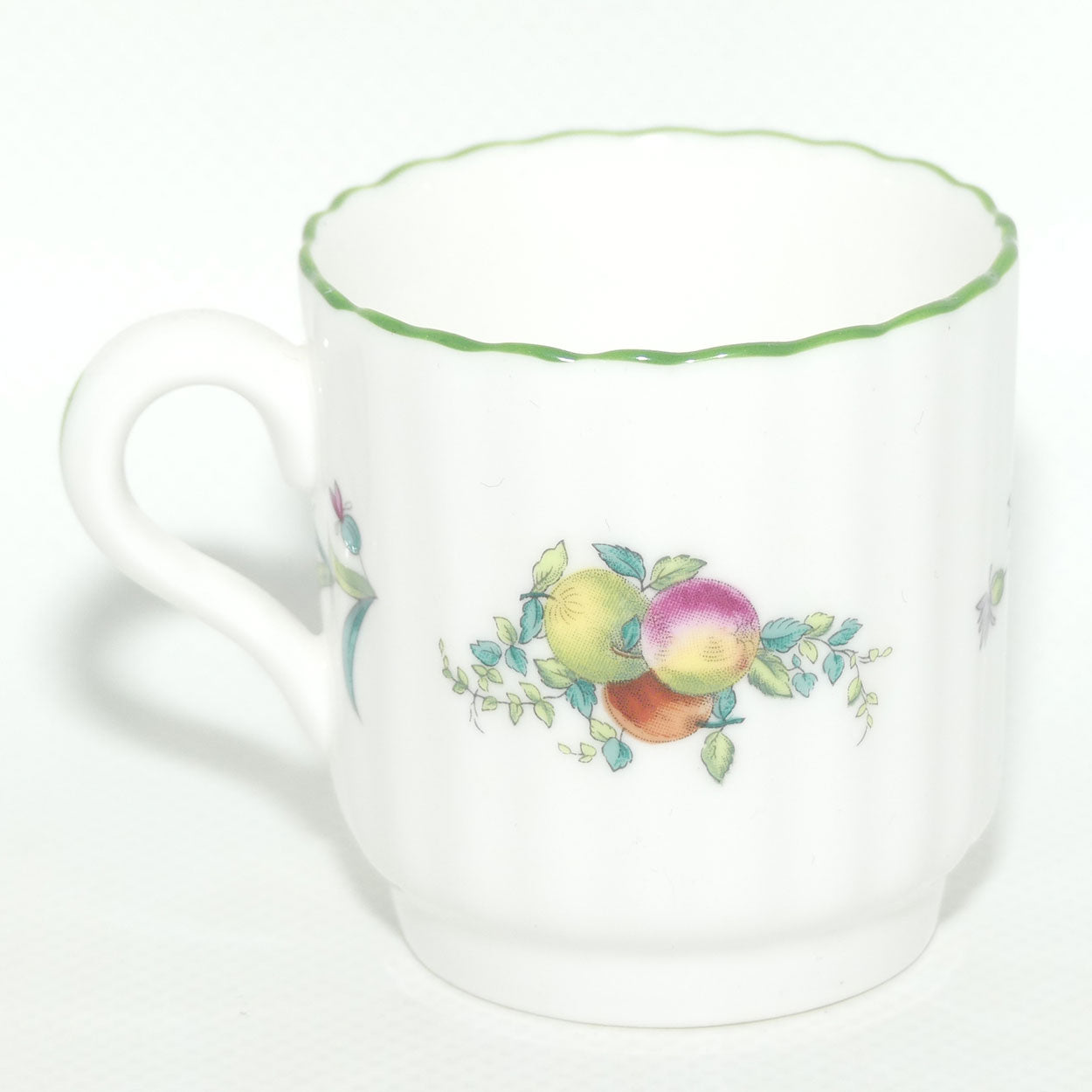 Spode Fruit and Floral motif demi tasse cup and saucer