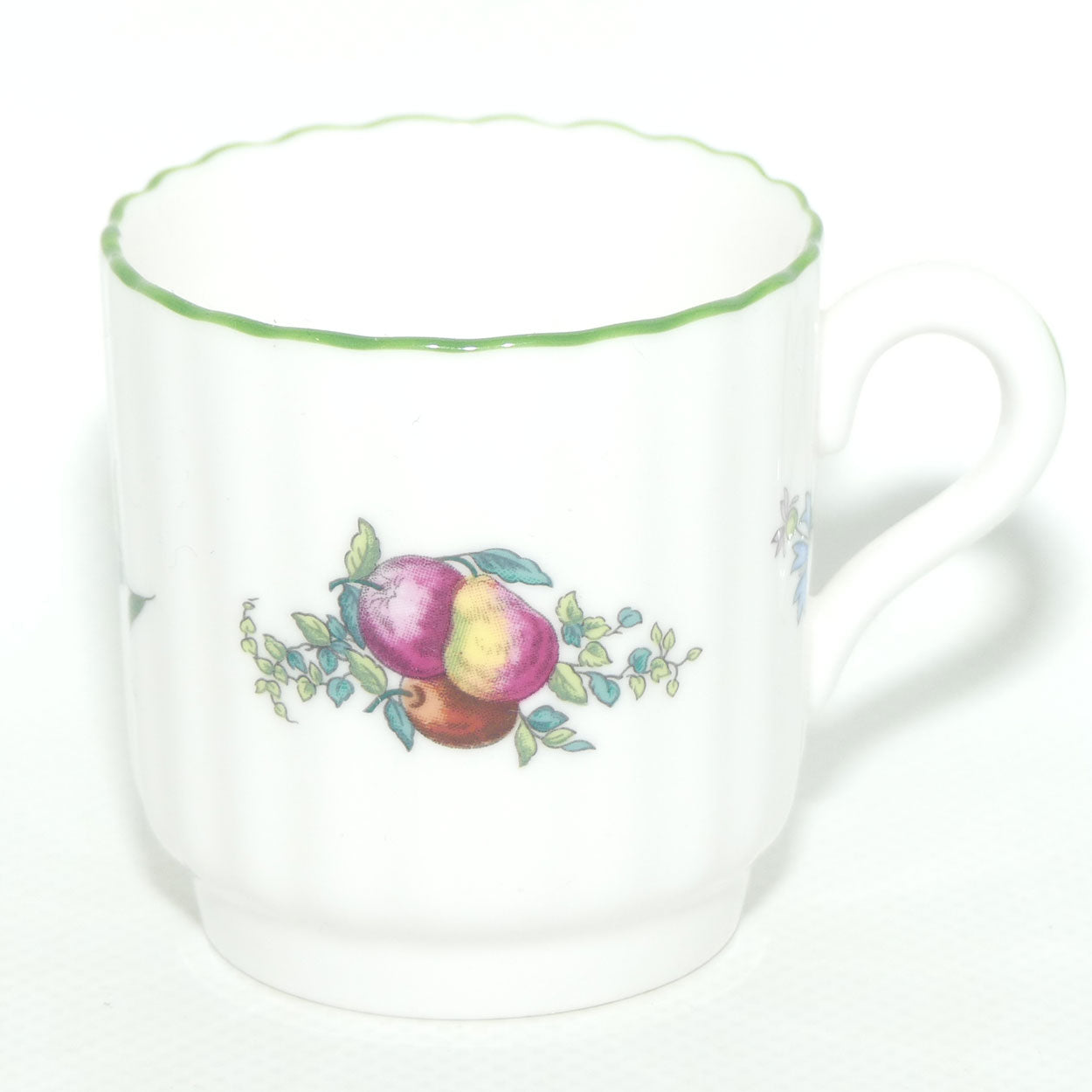 Spode Fruit and Floral motif demi tasse cup and saucer