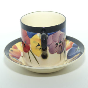 Royal Doulton Pansy with Black Border D4049 | demi tasse coffee can and saucer | #1