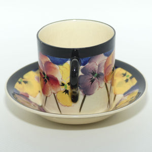 Royal Doulton Pansy with Black Border D4049 | demi tasse coffee can and saucer | #2