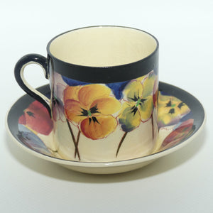 Royal Doulton Pansy with Black Border D4049 | demi tasse coffee can and saucer | #2
