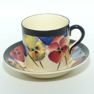 Royal Doulton Pansy with Black Border D4049 | demi tasse coffee can and saucer | #2