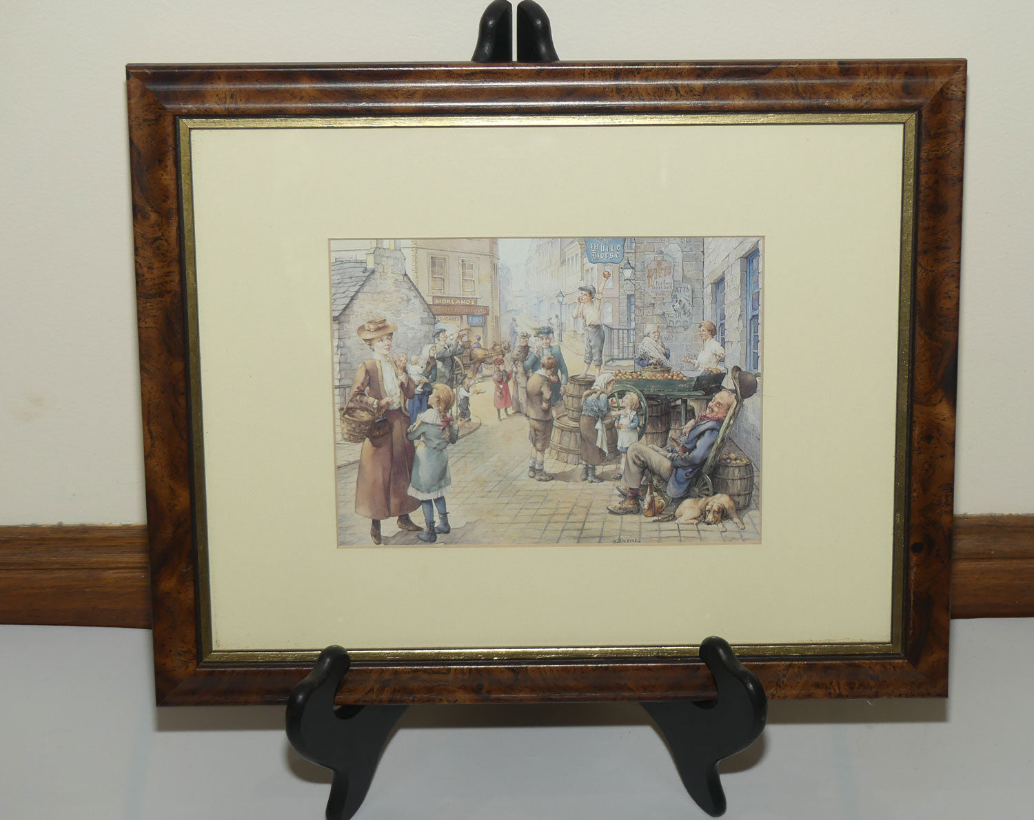 Framed Print in Faux Walnut frame | Dickensian London by H Devine | #1