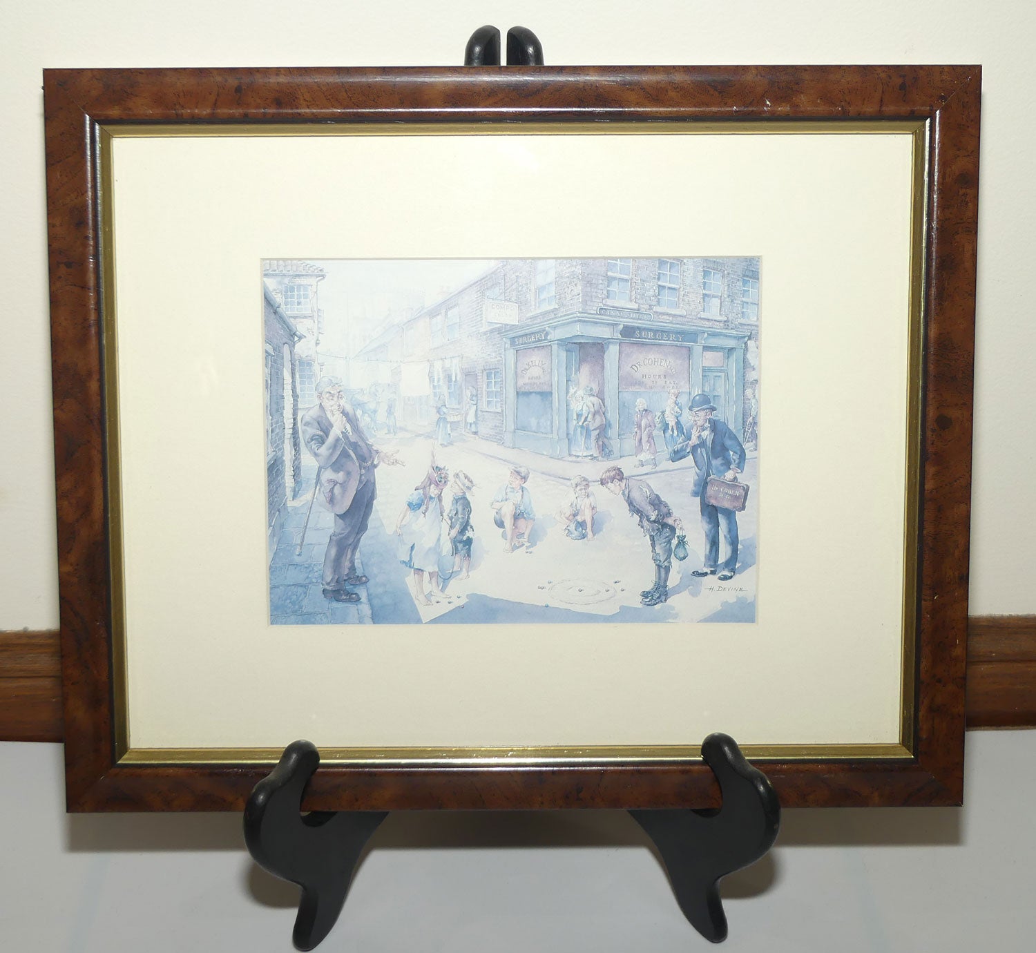 Framed Print in Faux Walnut frame | Dickensian London by H Devine | #3