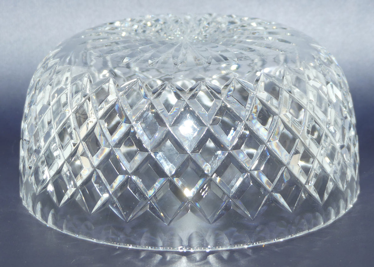 Round Crystal bowl | Diamond Cut with Facetted Rim | Star Facet to Base | 18cm diam