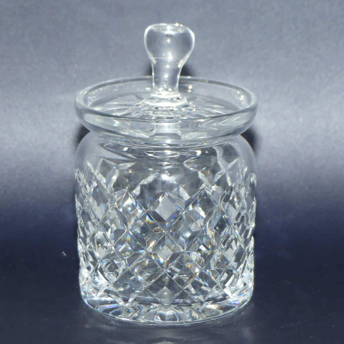Webb Crystal Diamond cut honey pot