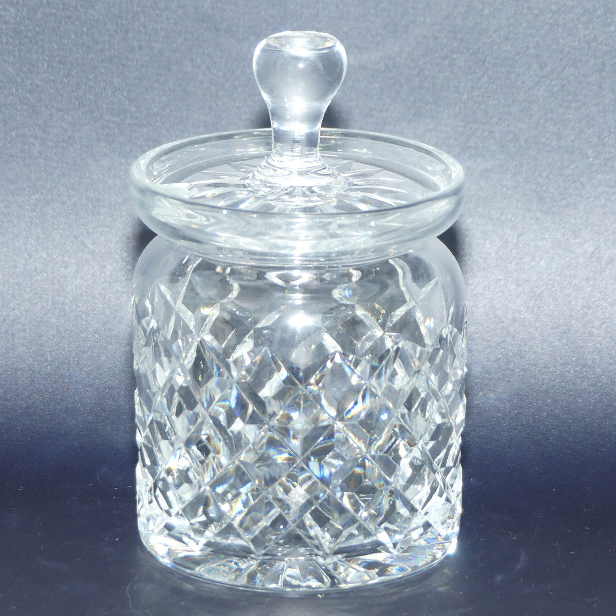 Webb Crystal Diamond cut honey pot