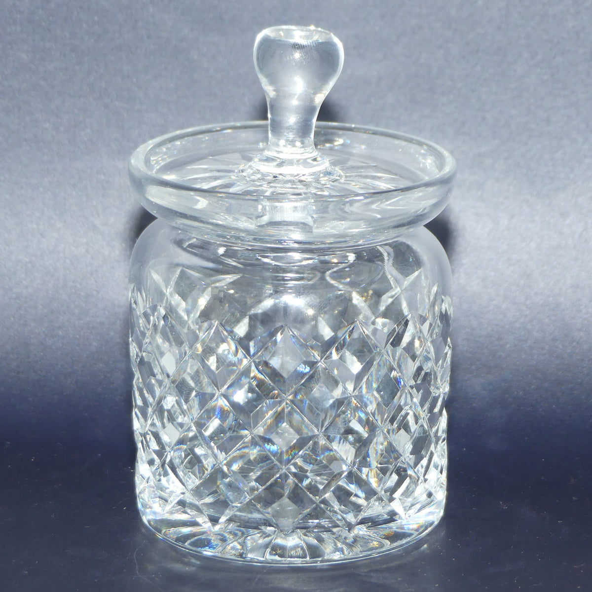 Webb Crystal Diamond cut honey pot